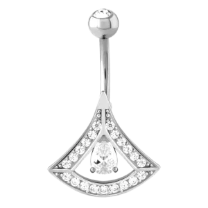 FAN WITH ZIRCONS – NÁUŠNICE / PIERCING DO PUPÍKU
